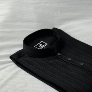 Popcorn Diamond Pattern Panjabi Black