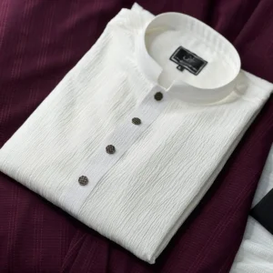 Popcorn Diamond Pattern Panjabi White